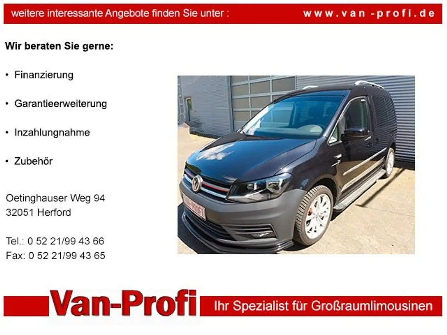 Volkswagen Caddy PKW Trendline BMT mit AHK NAVI nur 42 tkm. Noir - 1
