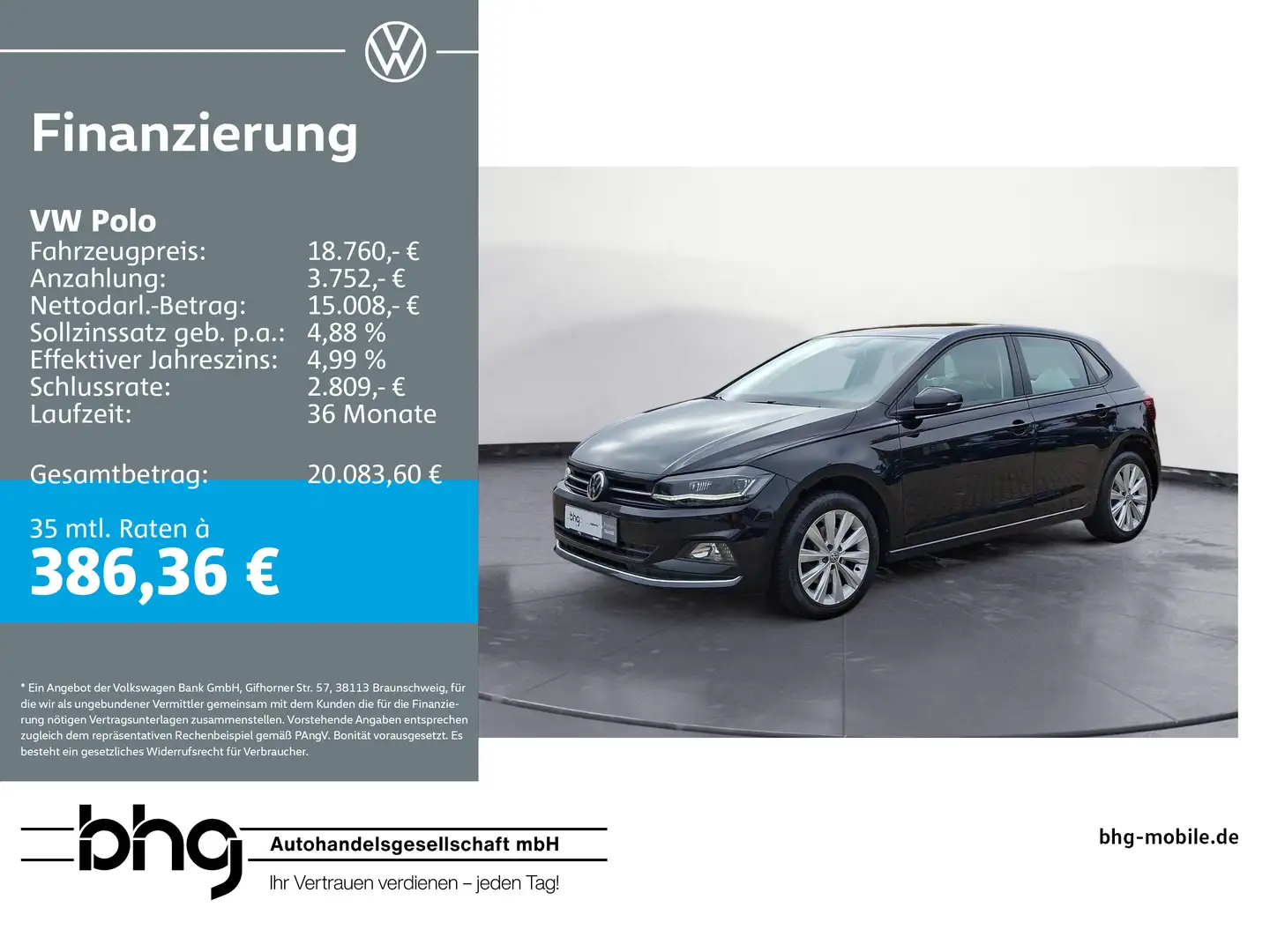 Volkswagen Polo 1.5 TSI DSG OPF Highline Schwarz - 1