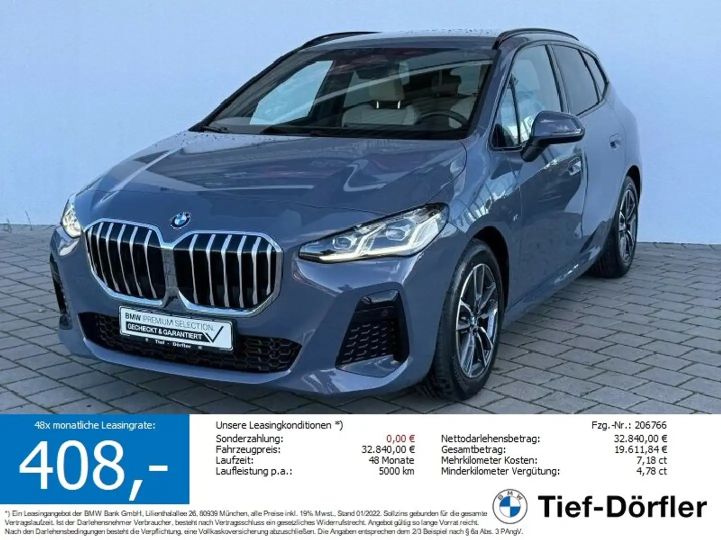 BMW 218 i Active Tourer M Sport AHK/LED+/CAM/K-ZUG Gris - 1