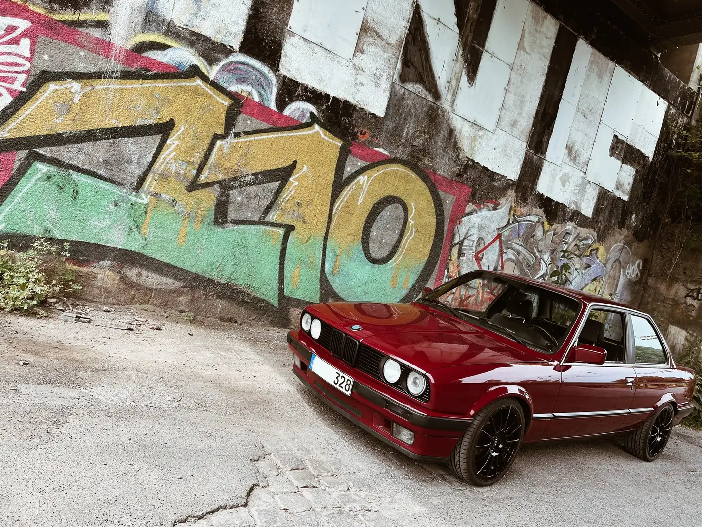 BMW 316 316i M10 2 Türer Weinrot Grwindefahrwerk M52B28 Червоний - 1