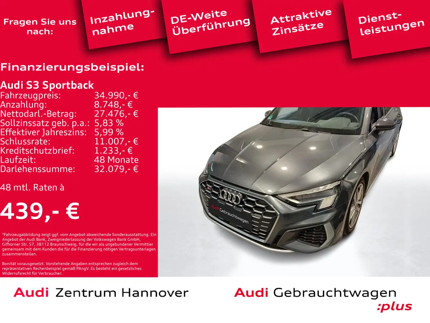 Audi S3 2.0 TFSI qu. Matrix B&O Carbon Styl Szürke - 2