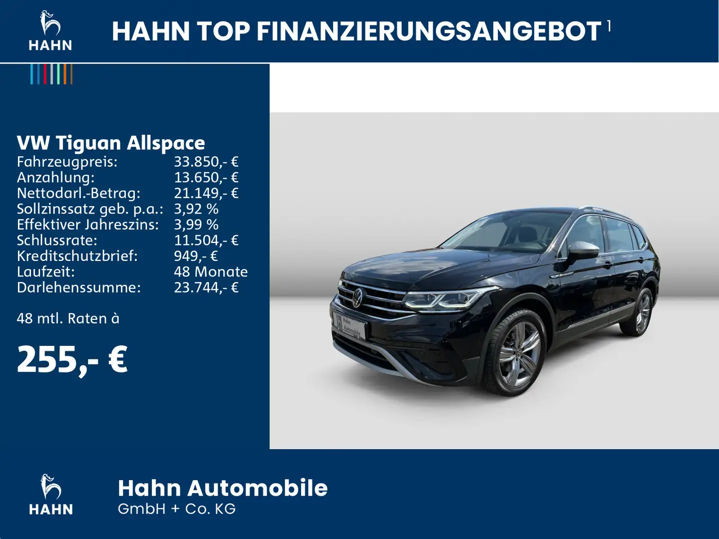 Volkswagen Tiguan Allspace 2.0TDI DSG 4Motion AHK Navi HUD Schwarz - 2
