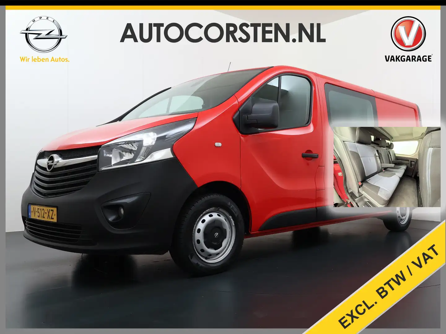 Opel Vivaro 1.6CDTI 126PK DC 5-Pers. L2H1 Dubbele Cabine Navi Rood - 1