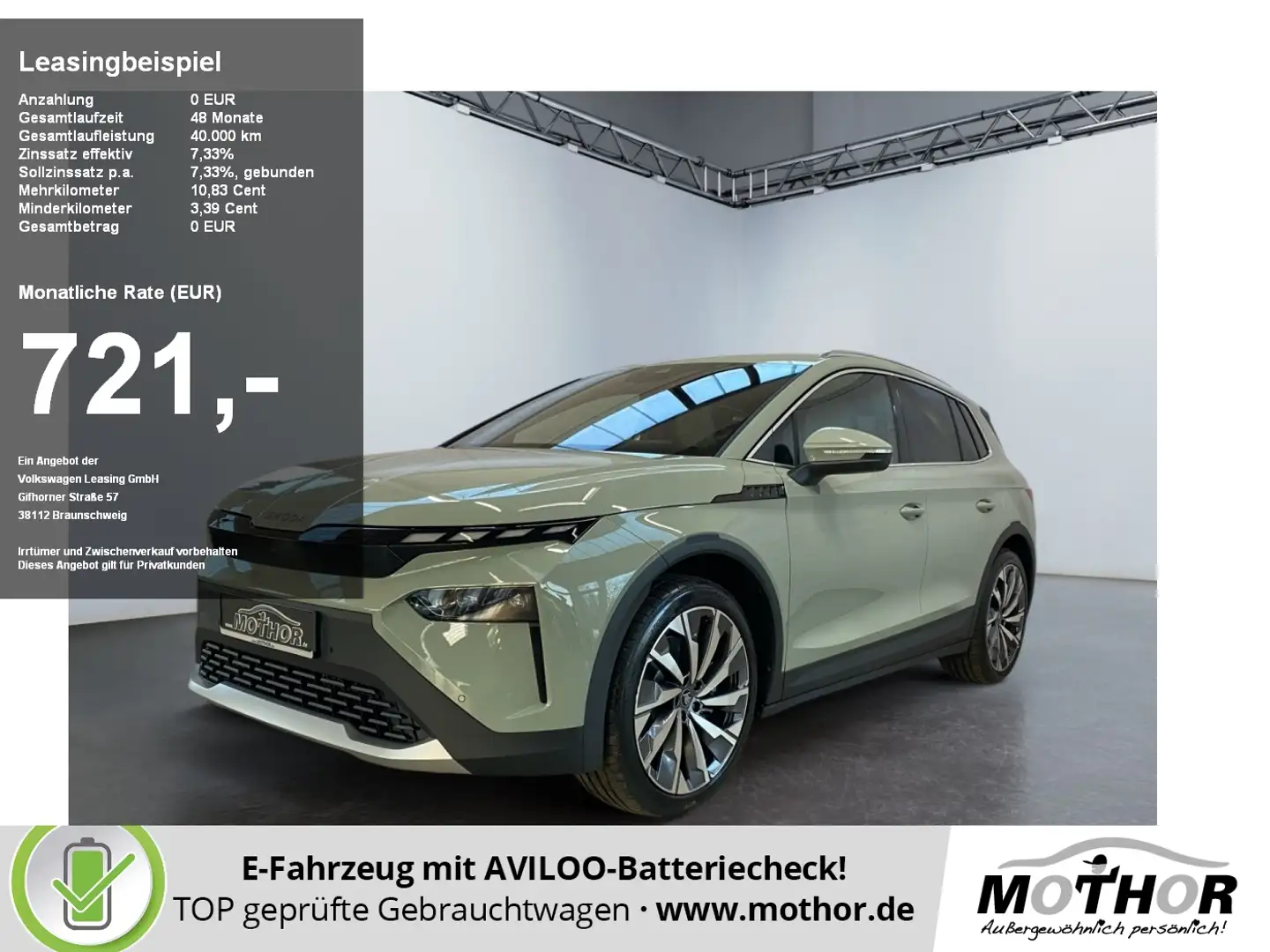 Skoda Elroq 85 AHK schwenkbar, Navi, Kessy, LED Grün - 1