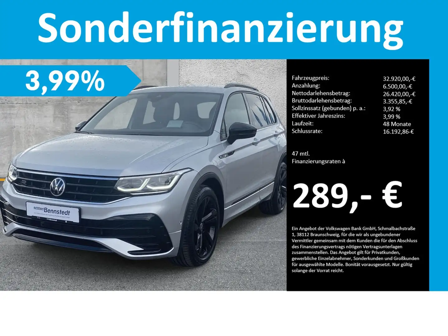 Volkswagen Tiguan 2.0 TDI DSG R-Line Black LED NAVI HuD KAMERA Grau - 1