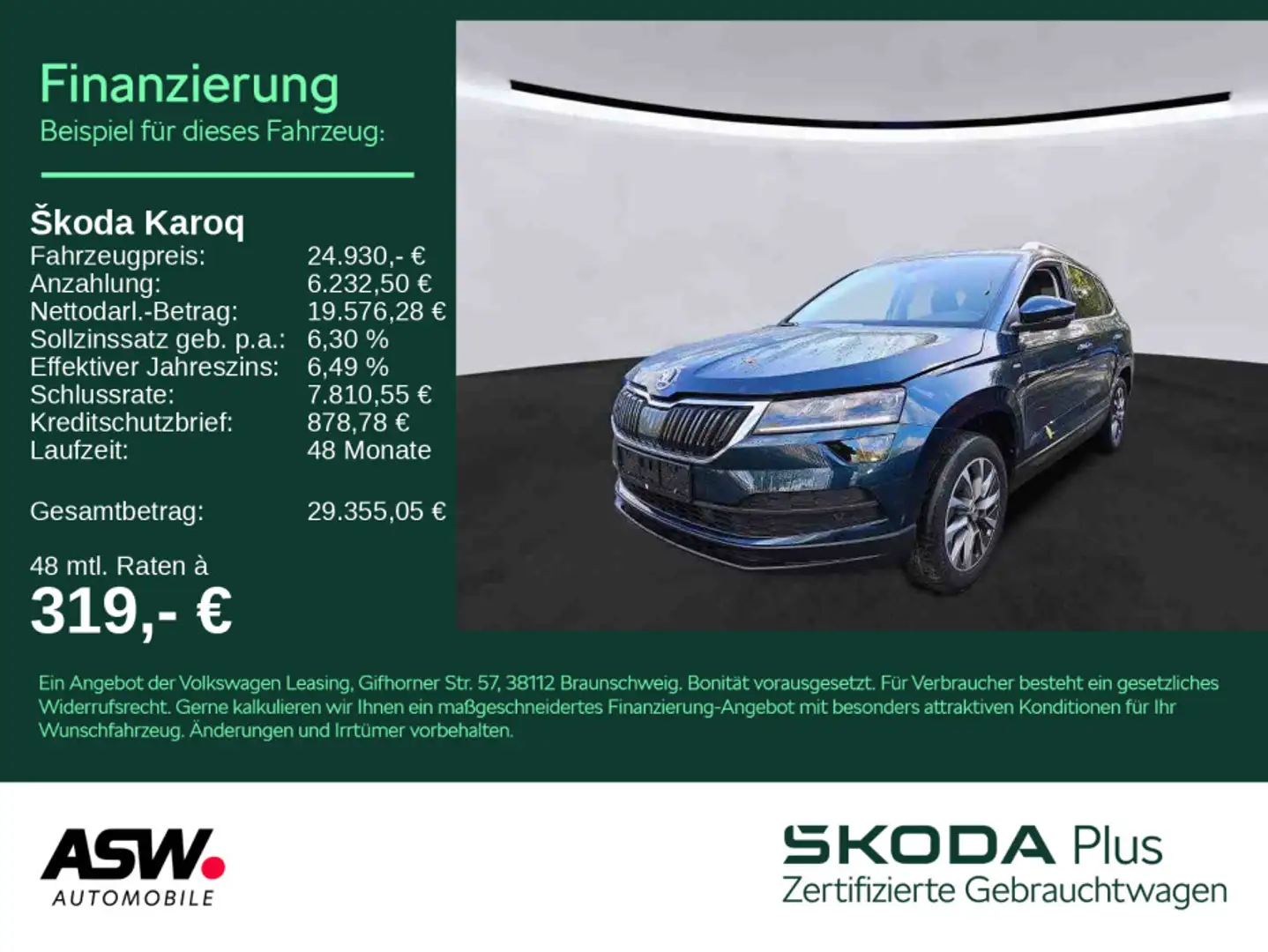 Skoda Karoq Clever 1.5TSI DSG LED Navi PDC ACC SHZ AHK Blau - 1
