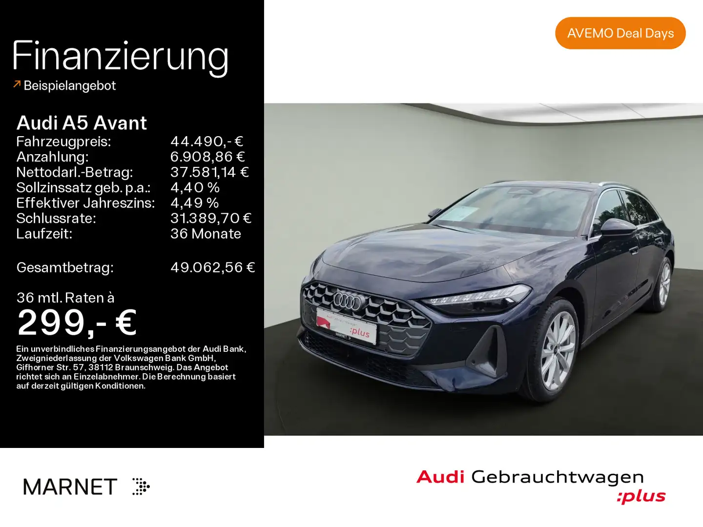 Audi A5 40 TDI*Navi*LED*AHK*PDC*Virtual Cockpit Blau - 1