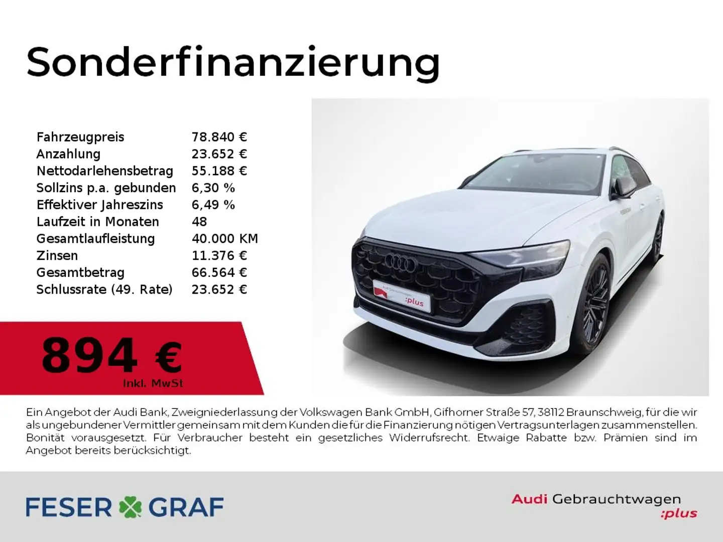 Audi Q8 50 TDI 2x S Line Pano,HUD,HDMatrix,Leder Nachtrada Blanc - 1