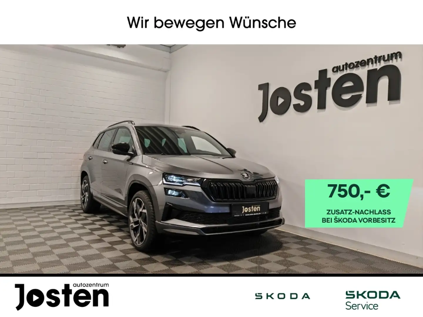 Skoda Karoq Sportline 2.0TDI 4x4 DCC Fahrass+ AHK Komfort Info Grijs - 1
