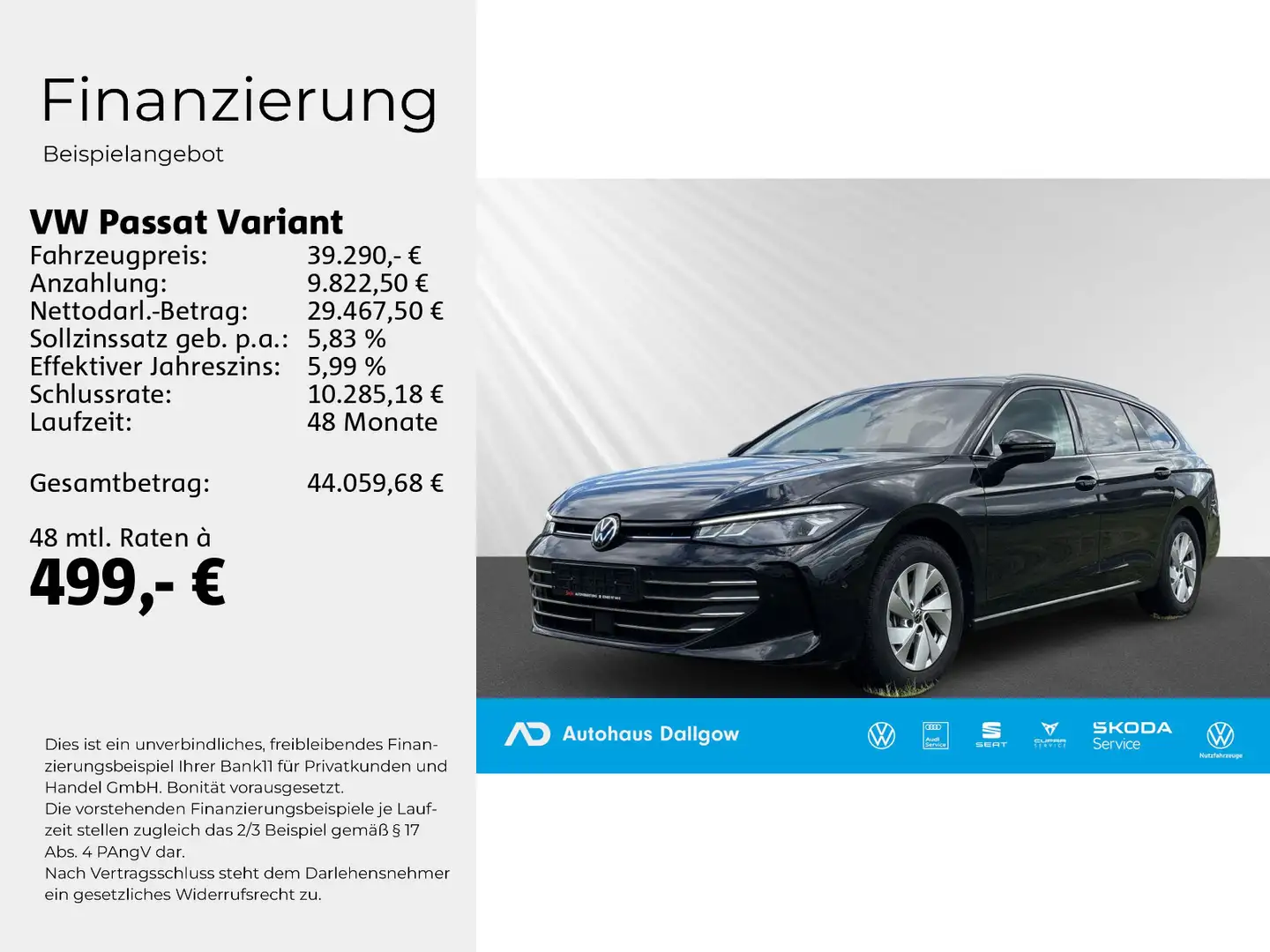 Volkswagen Passat Variant Business 1,5l eTSi 150PS*NEU MOD. Schwarz - 2