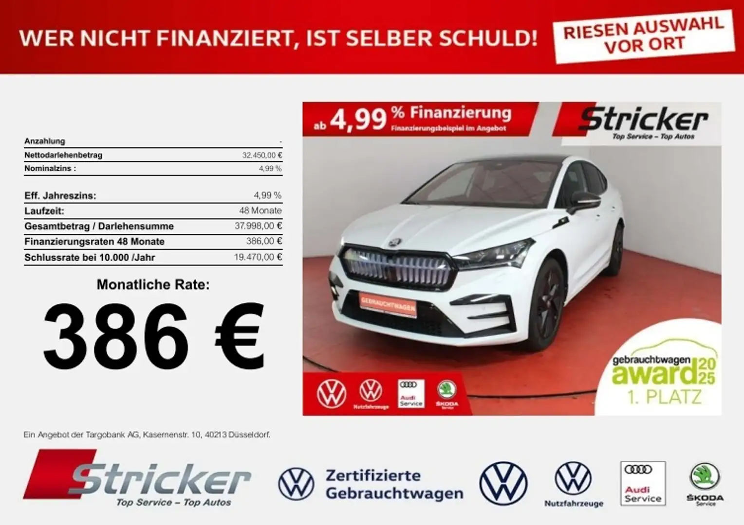 Skoda Enyaq Coupe RS 386,-ohne Anzahlung AHK Pano Canton Weiß - 1