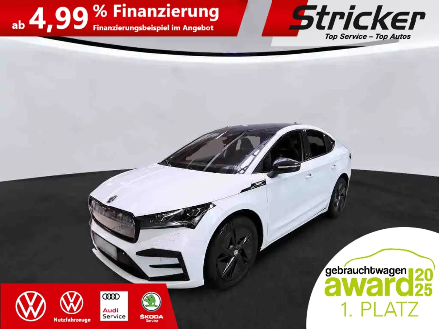 Skoda Enyaq Coupe RS 415,-ohne Anzahlung AHK Pano Canton Weiß - 2