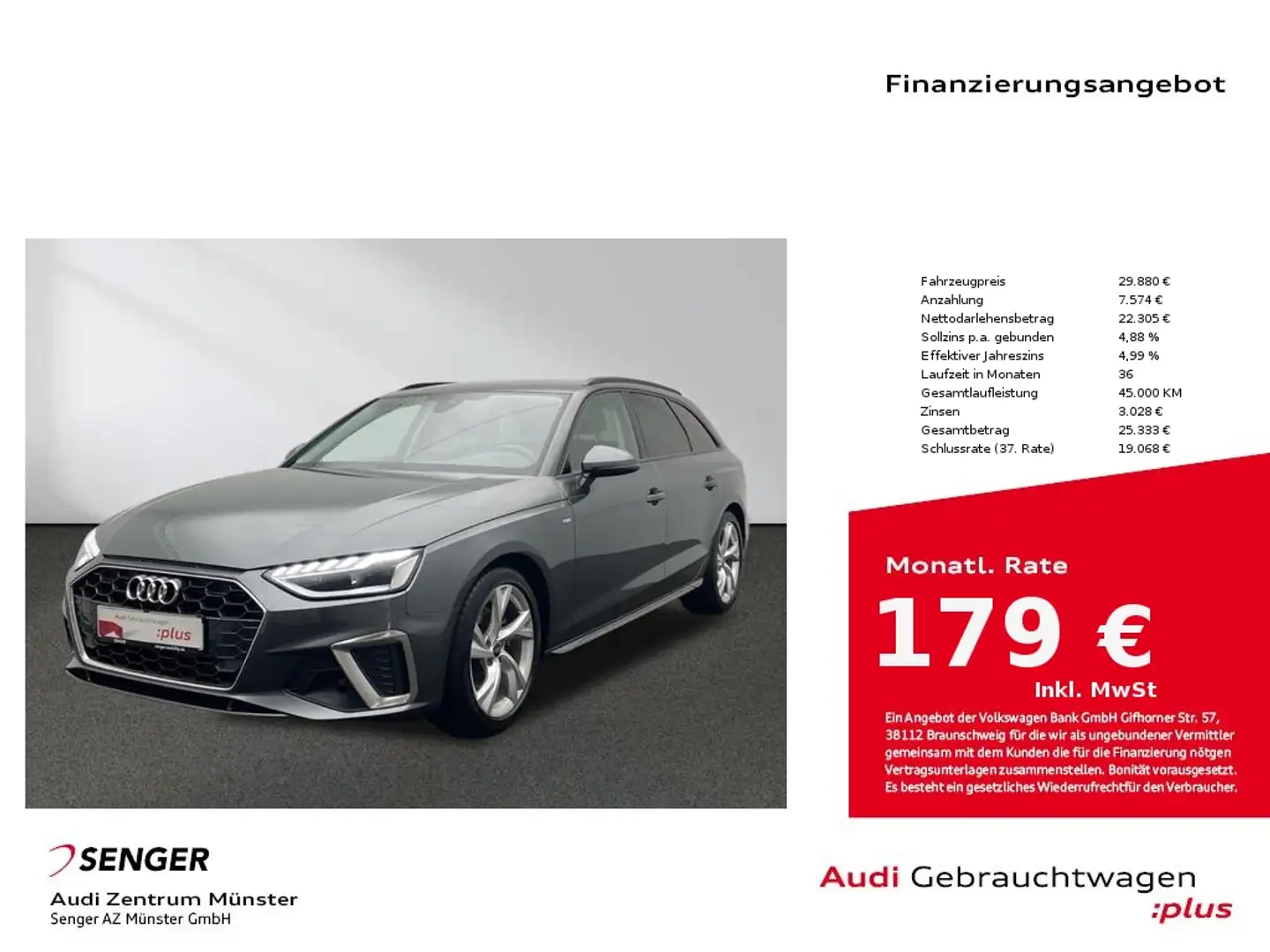 Audi A4 Avant 35 TFSI S line MMI Navi LED Kamera AHK Gris - 1