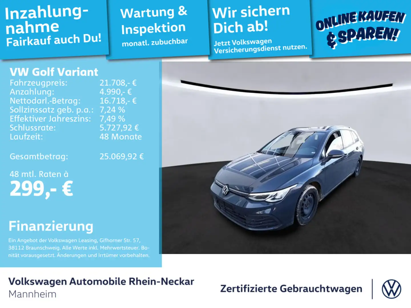 Volkswagen Golf Variant VIII 2.0 TDI Life DSG Navi Kamera L Grau - 1