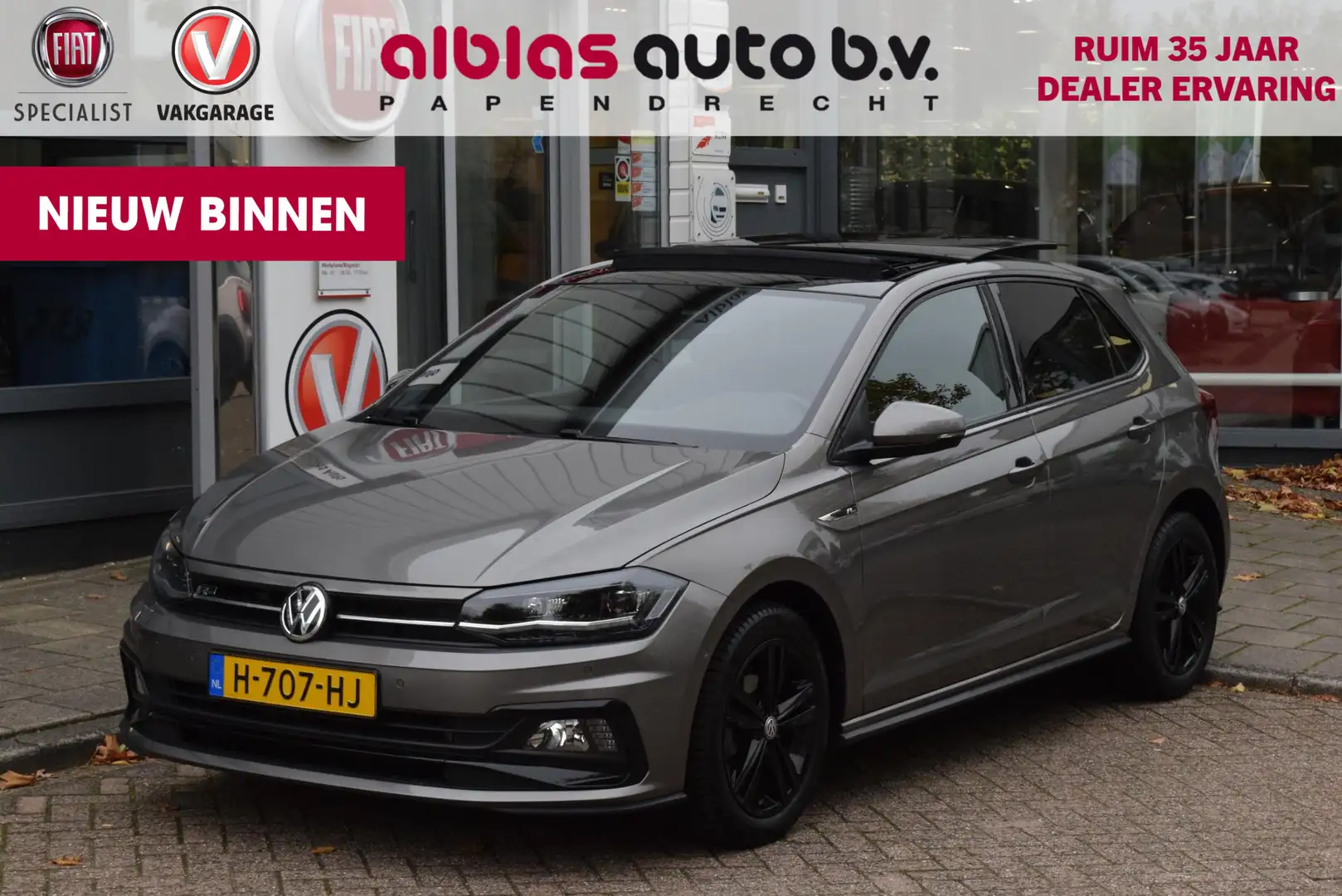 Volkswagen Polo R-Line|Open dak|LED|2xPDC|Carplay|ACC|Clima Grijs - 1