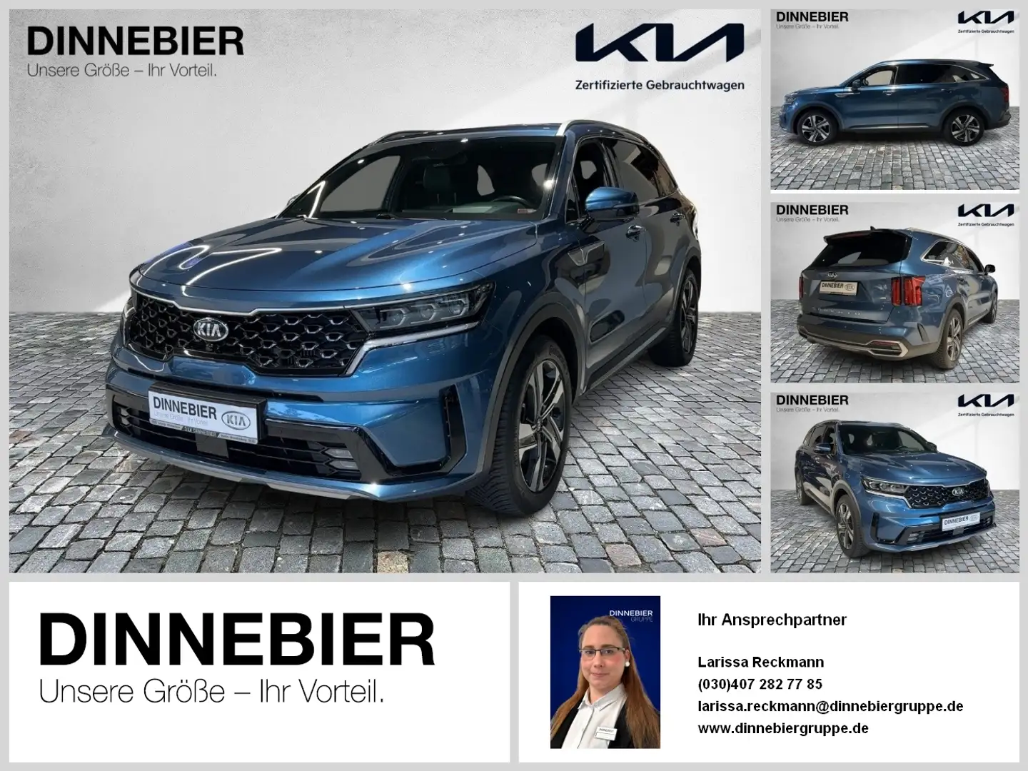 Kia Sorento 1.6T PHEV AWD AT6 PLAT 7S NAPPA 7-Sitze ACC 4xSHZ Blau - 1