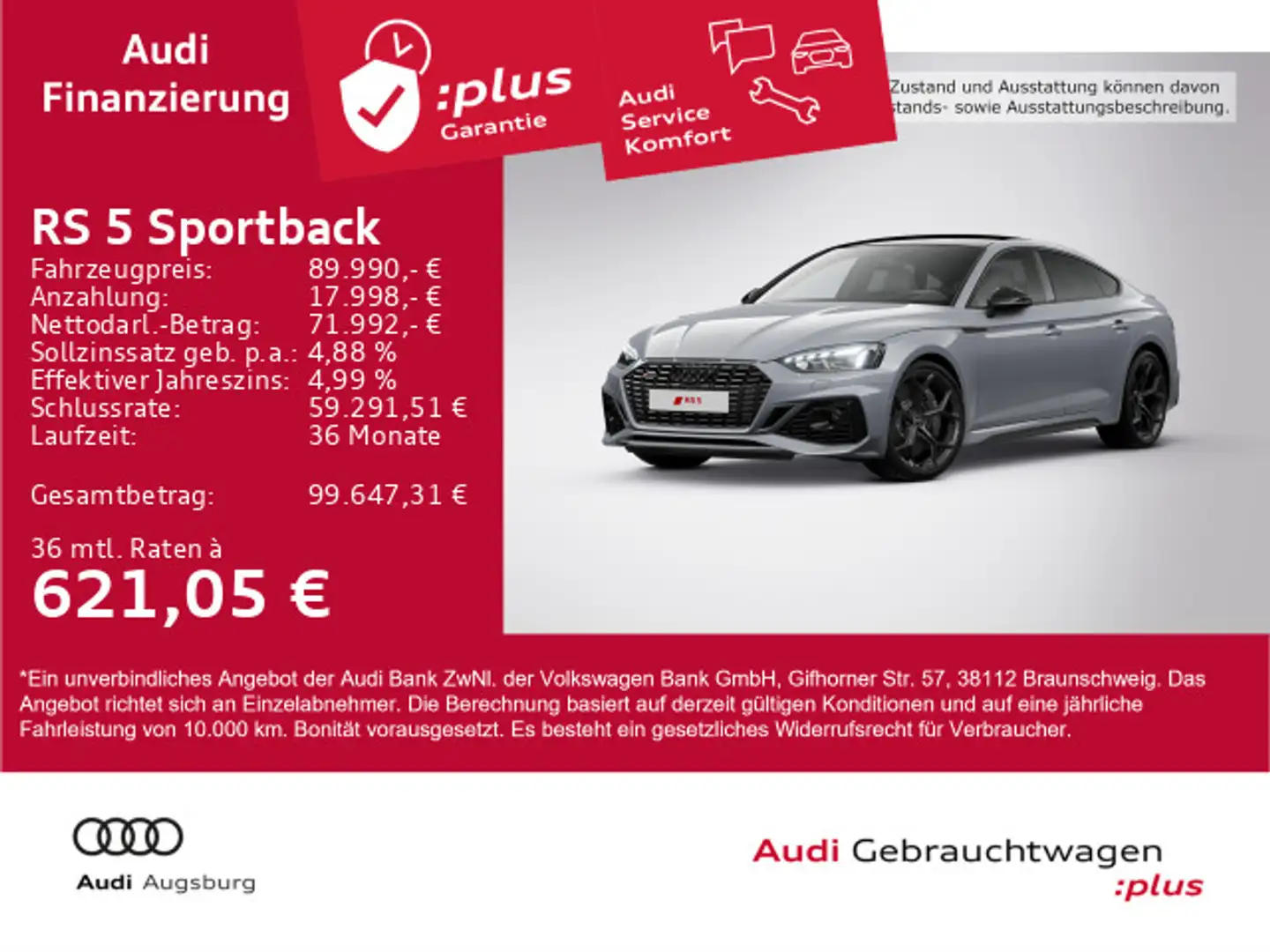 Audi RS5 perfor. *UPE128*V/m300*KERA.*20" Gris - 1