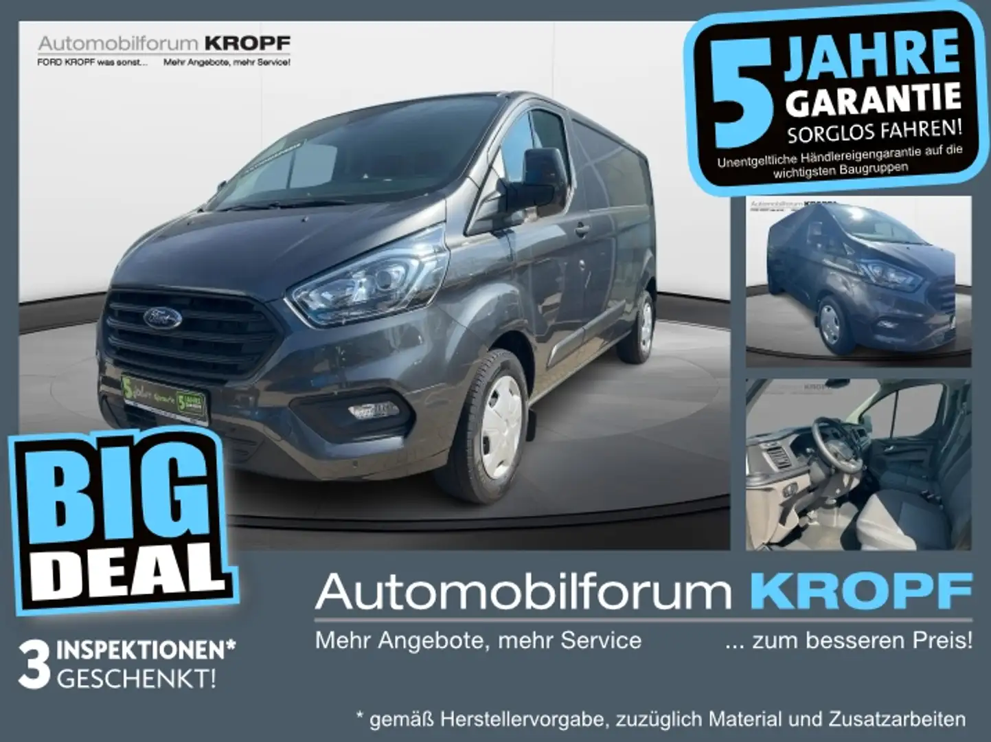 Ford Transit Custom 2.0 TDCi 320 L2 AUTOM KLIMA PPS Grau - 1