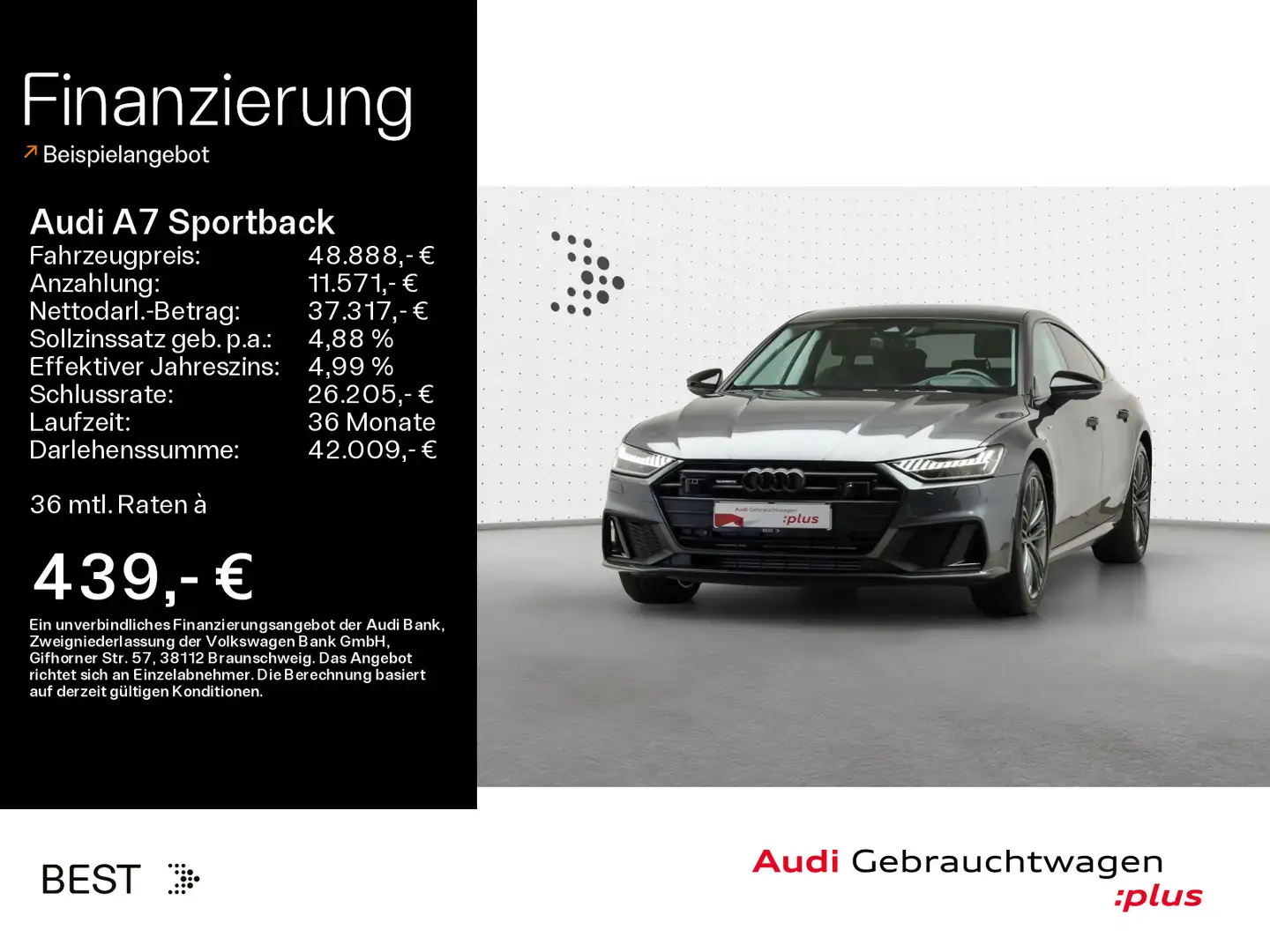 Audi A7 50 TFSI e 2 x S line*Pano*B&O*HUD Gri - 1