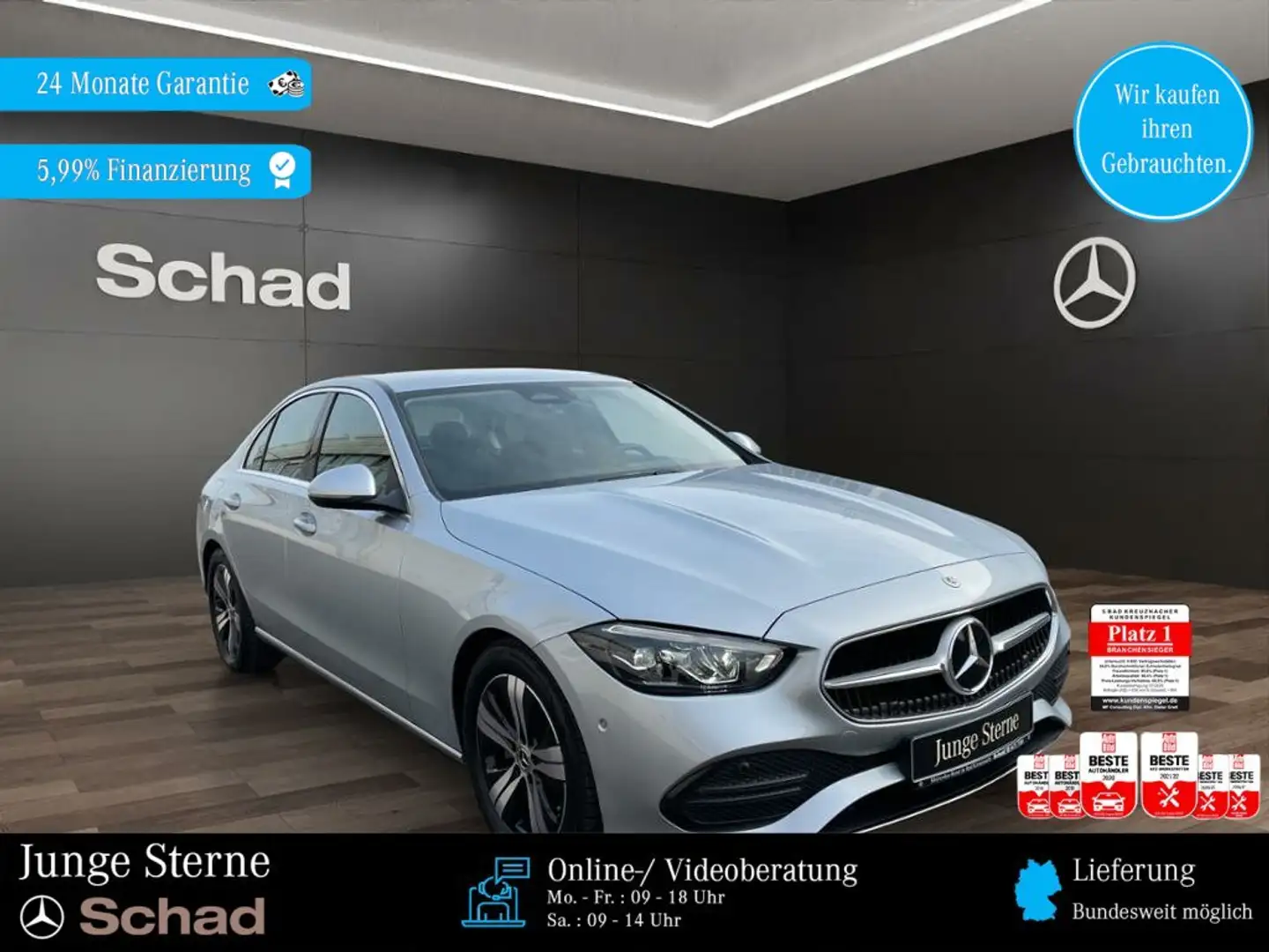 Mercedes-Benz C 180 C 180 AVANTGA+MBUX+LED+KAM+ASSIST+AMBI+APPLE+SHZ Silber - 1