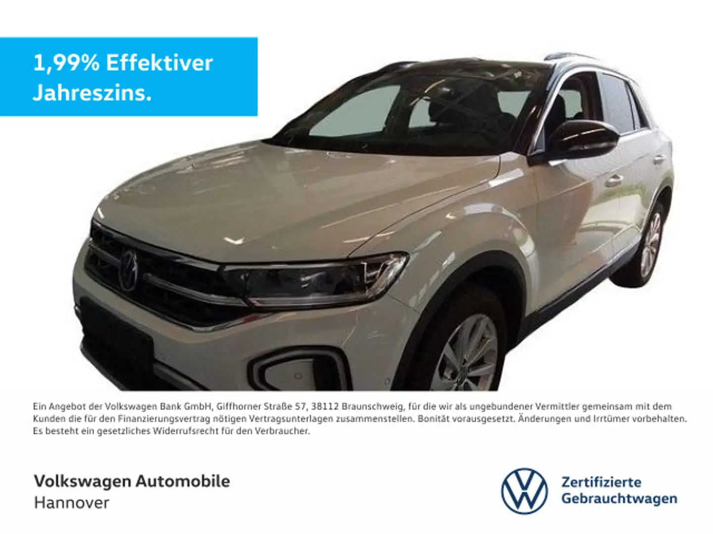 Volkswagen T-Roc 1.0 TSI Style AHK Navi DigCockpit LED ACC Weiß - 1