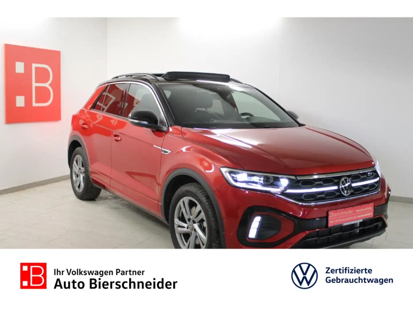 Volkswagen T-Roc 2.0 TSI DSG 4Mo. 2x RLine 17 PANO STAND Rot - 1