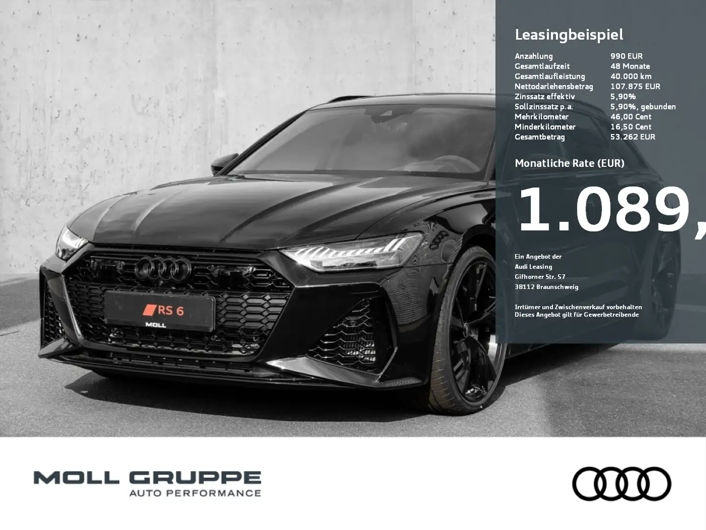Audi RS6 RS 6 Avant 441(600)  tiptronic NAVI PANO LED LM Schwarz - 1