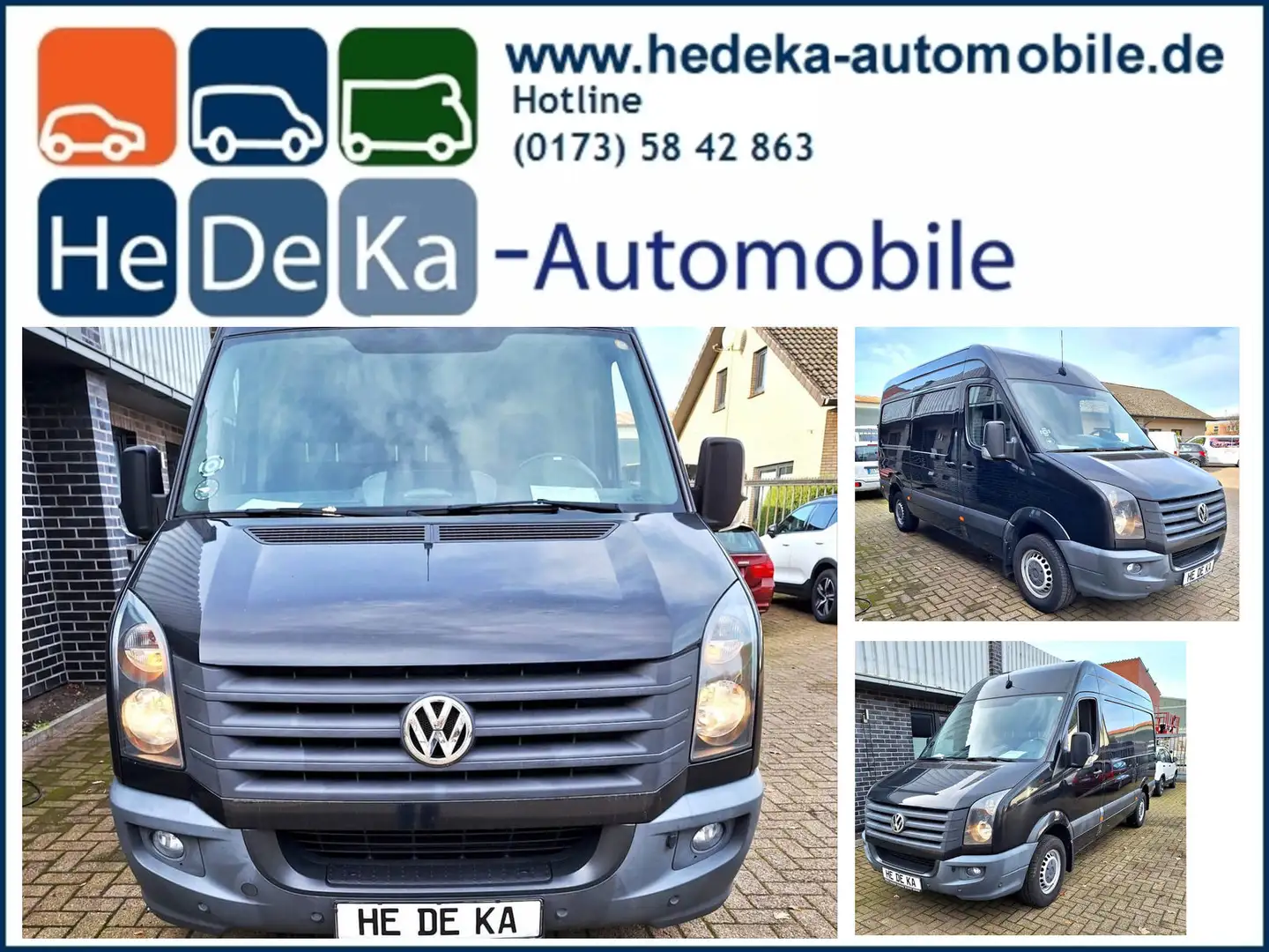 Volkswagen Crafter 35 Hochdach Hub-Laderamp. Klima Standhz. Schwarz - 1