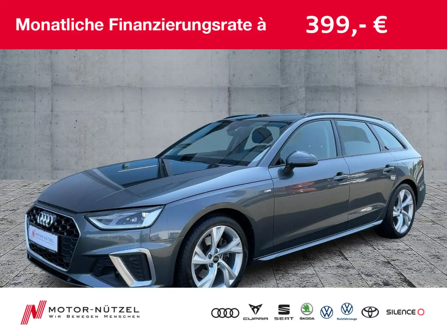 Audi A4 35 TFSI S-TR S-LINE NAVI+PDC+GRA+AHK Grijs - 1