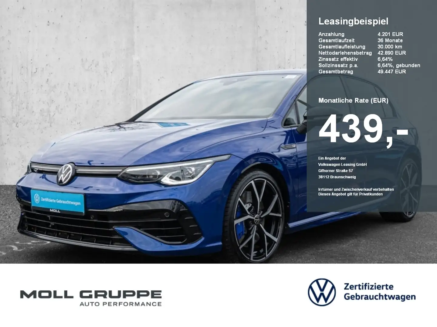 Volkswagen Golf R 2.0 TSI 4Motion DSG Blau - 1