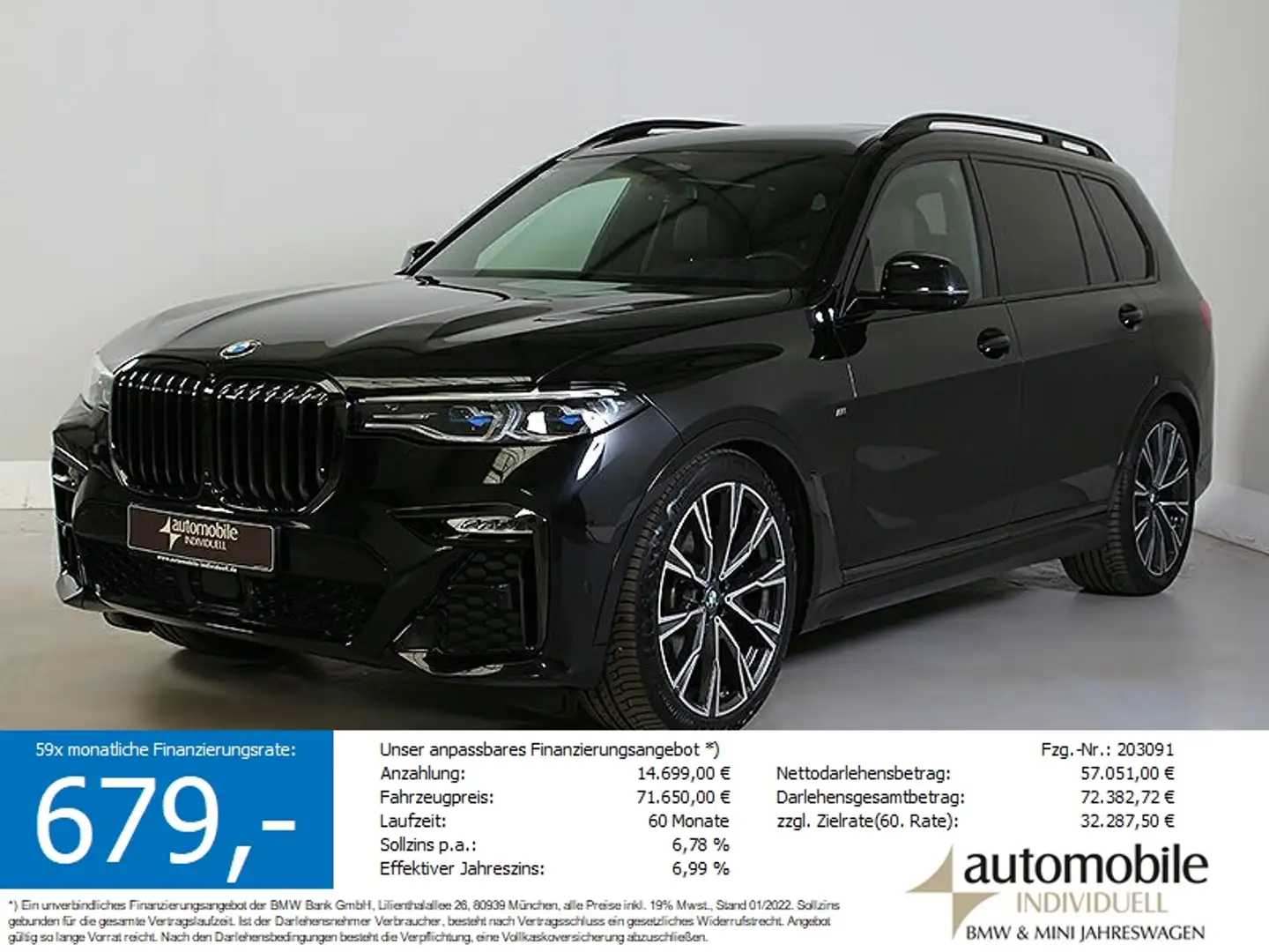BMW X7 M 50i A xDr Laser ACC AHK DAB Hifi 7-Sitzer Nero - 1