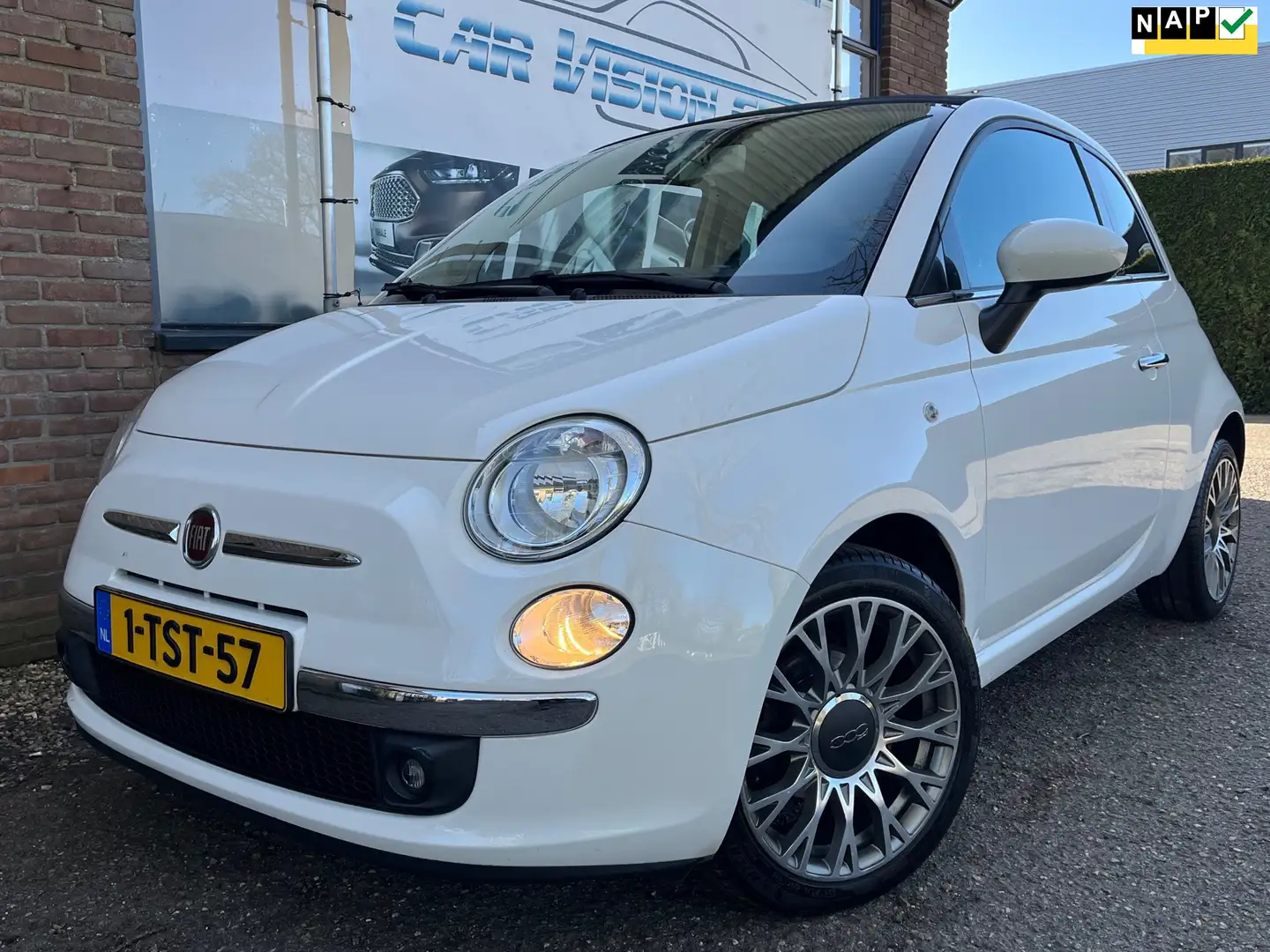 Fiat 500C 0.9 TwinAir Turbo Lounge|Cabrio|Airco|Pdc|Apple ca Blanco - 1