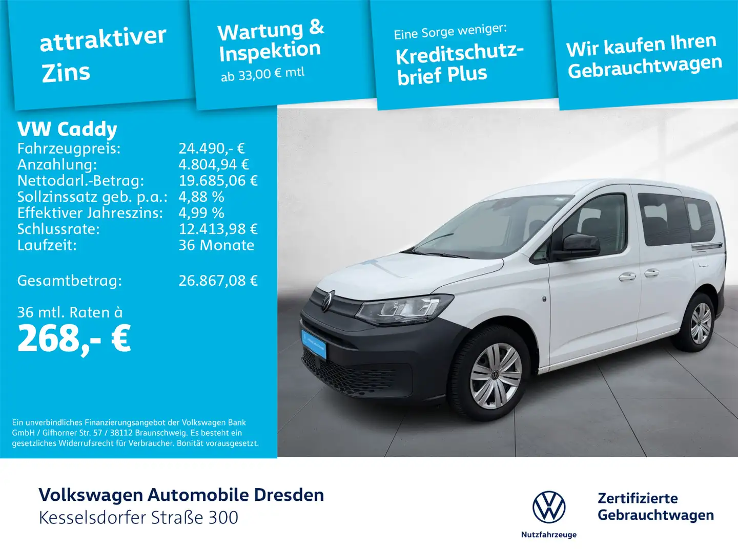 Volkswagen Caddy 1.5 TSI GRA PDC DAB Blanco - 1