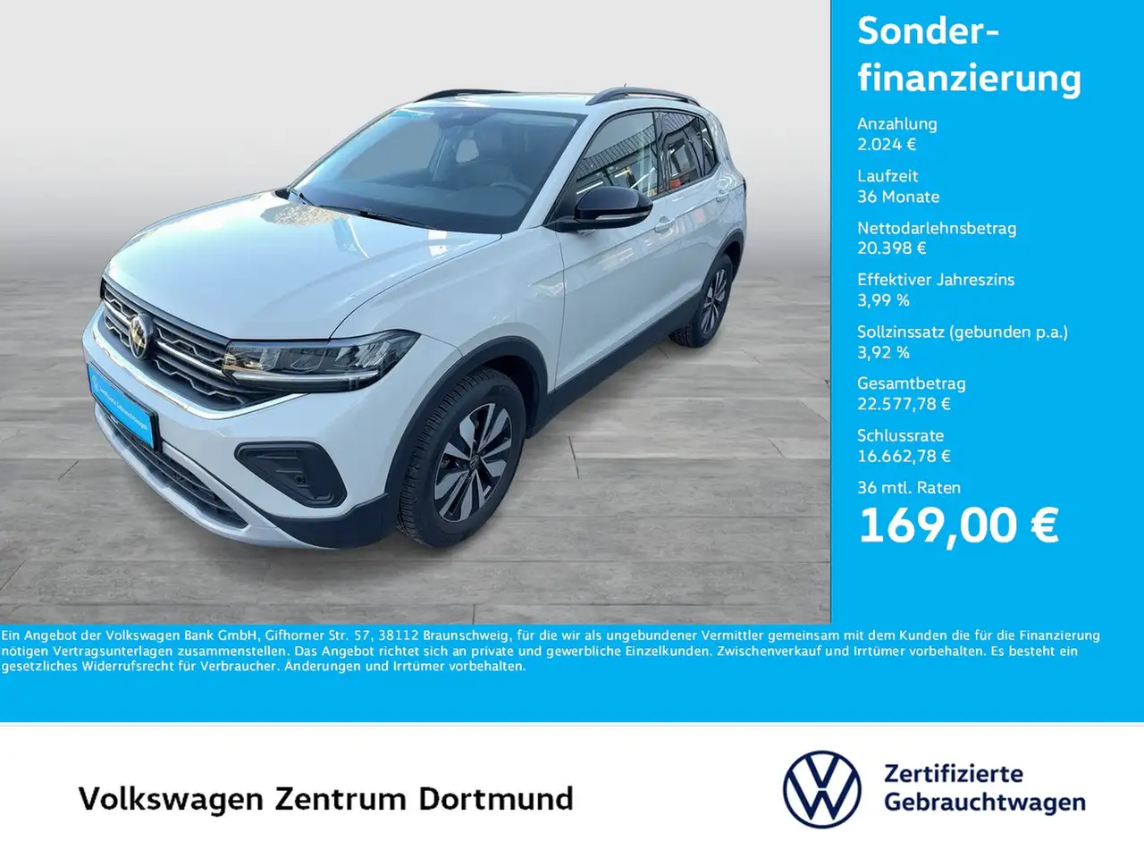 Volkswagen T-Cross 1.0 GOAL ACC NAVI ALU CARPLAY SITZHEIZ.