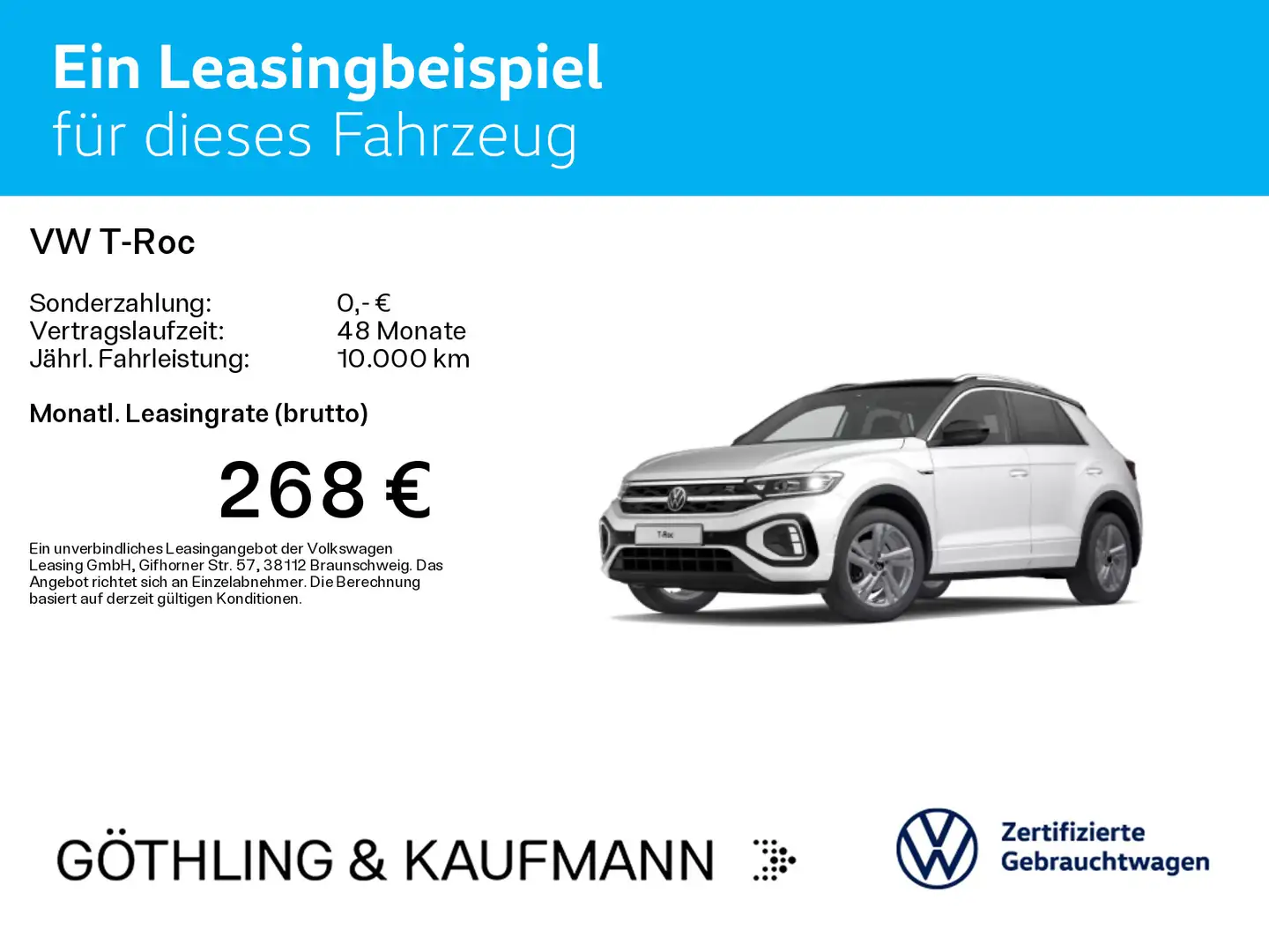 Volkswagen T-Roc R-Line 1.0 TSI NAVI*KAM*LED*PDC*SHZ*ALU Blanc - 2