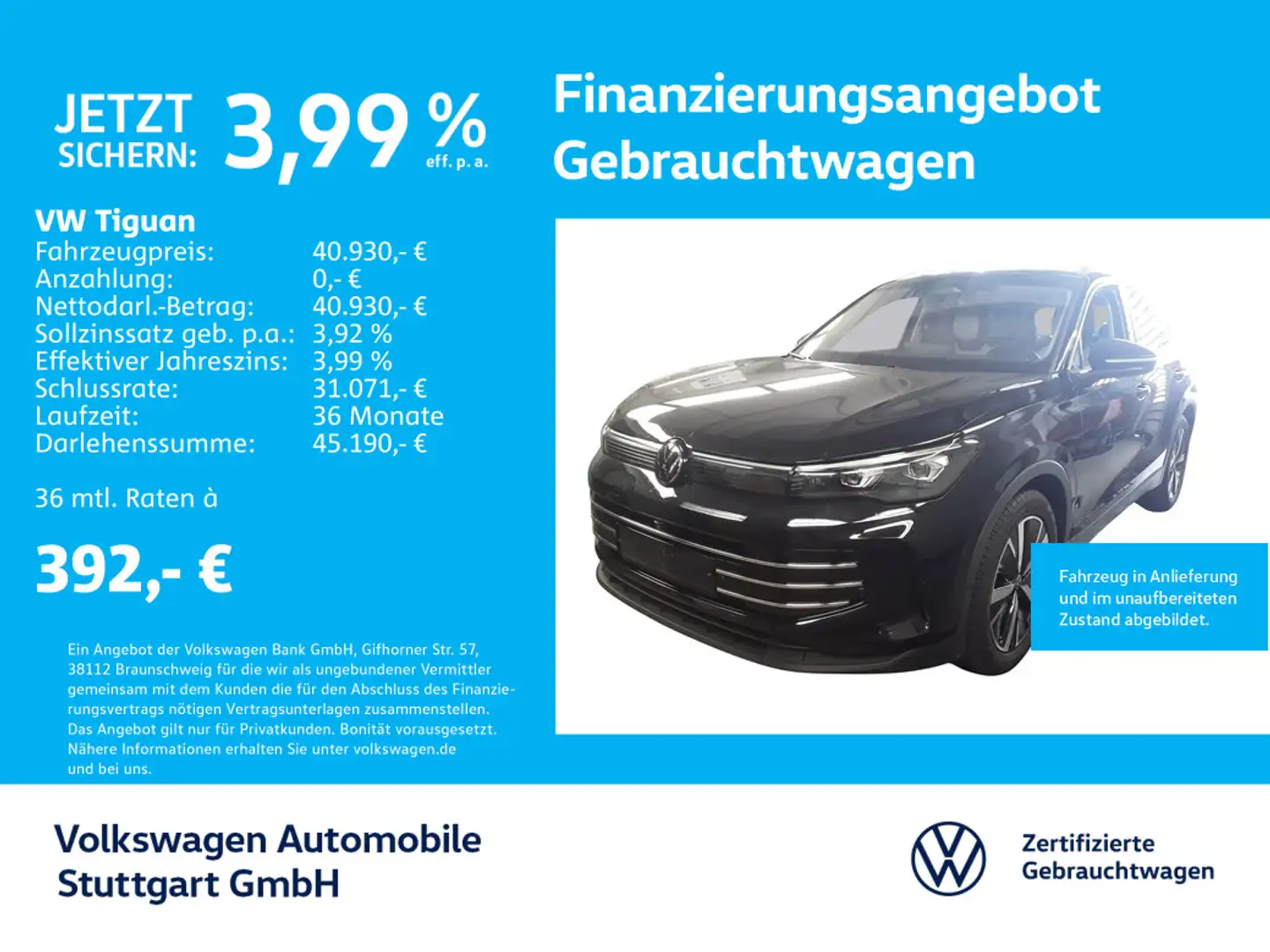 Volkswagen Tiguan Elegance 2.0 TDI DSG Navi AHK Kamera Schwarz - 1