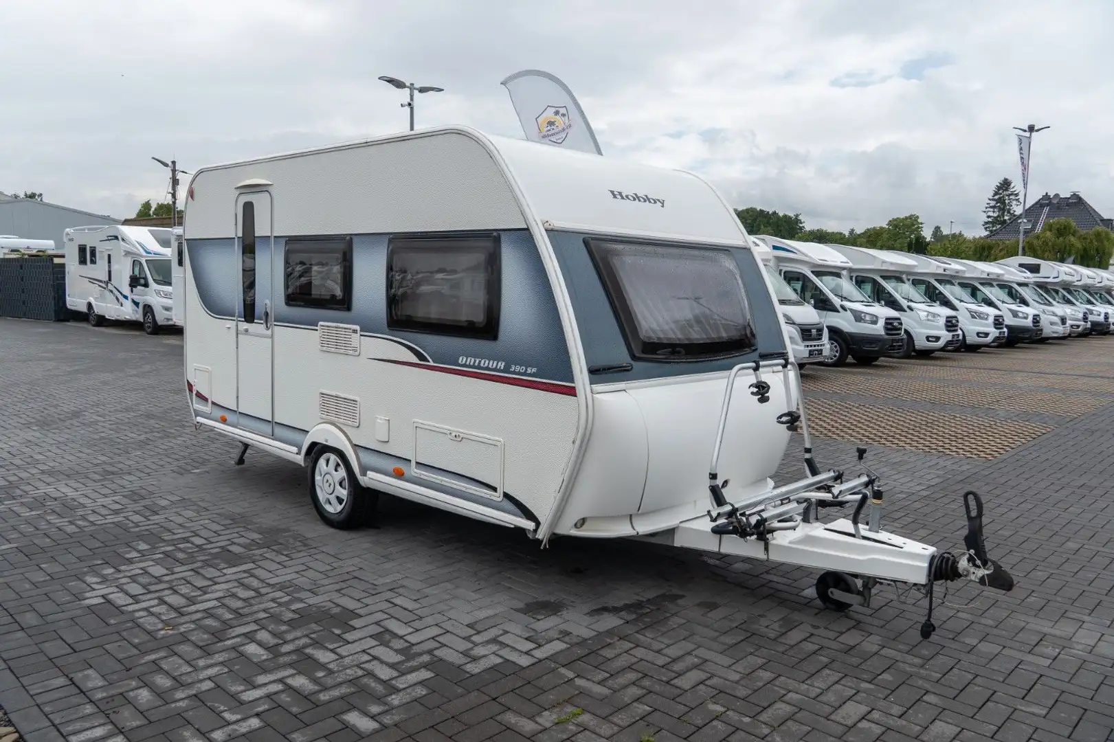 Hobby ONTOUR 390 SF RADTRÄGER+TV STECKDOSE+QUERBETT Weiß - 1