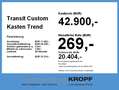 Ford Transit Custom Kasten Trend 280 L1 SERVICE-LINE Wit - thumbnail 4