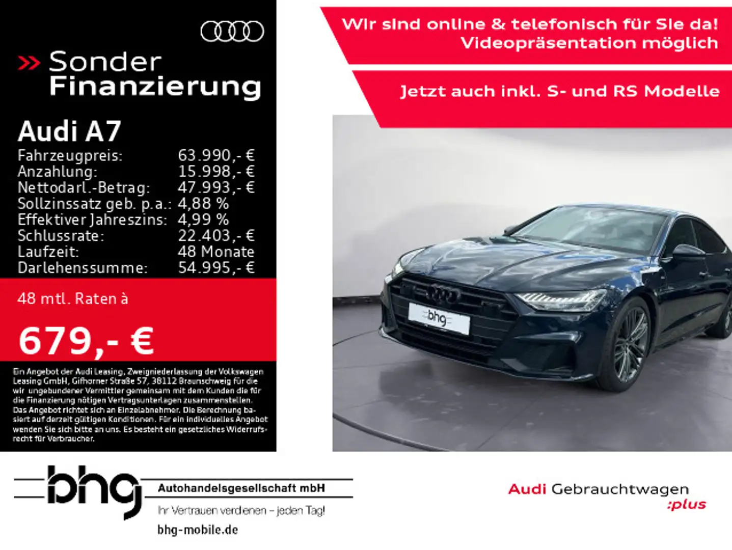 Audi A7 50 TDI 286 PS V6 quattro tiptronic Blau - 1