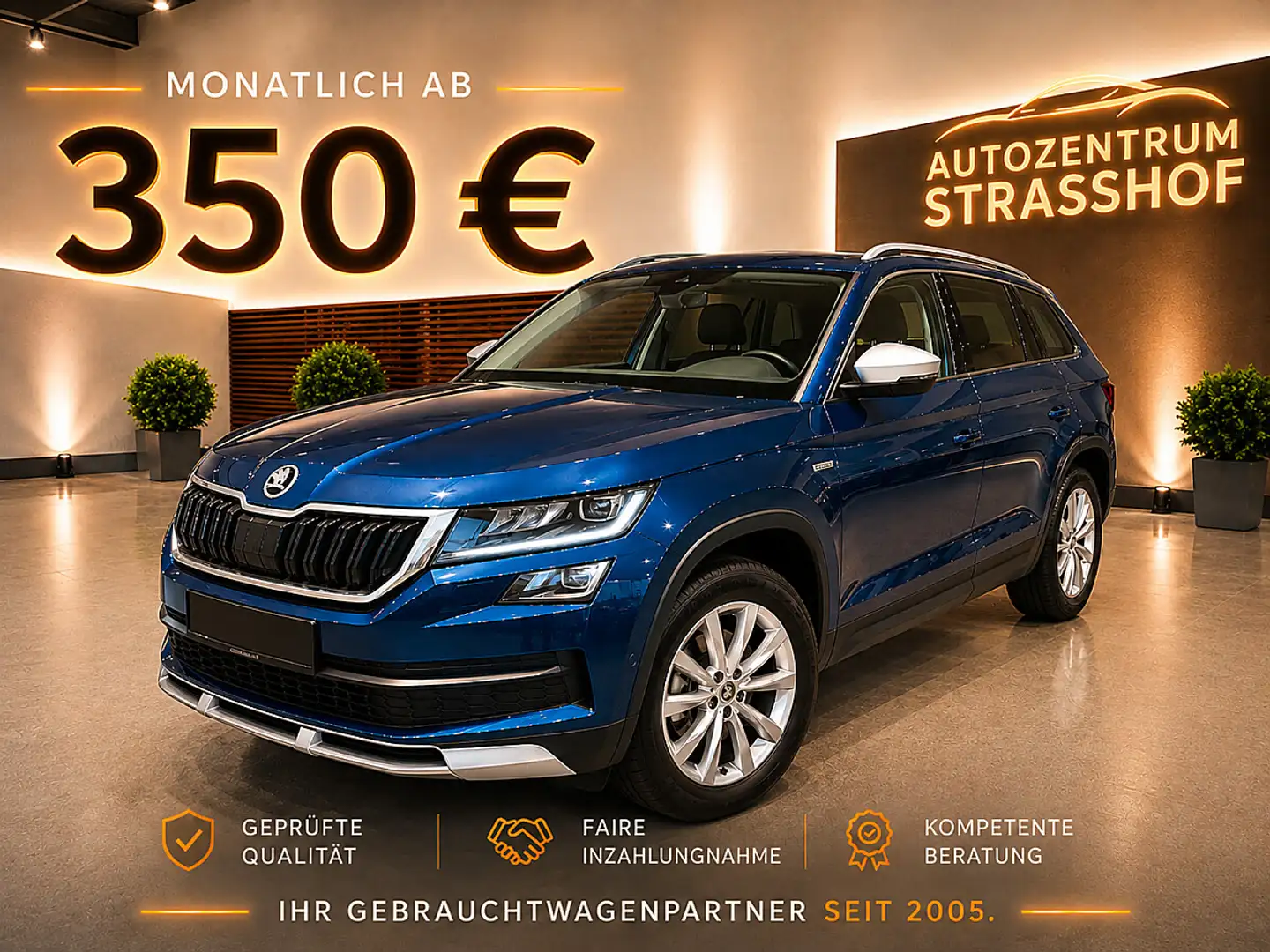 Skoda Kodiaq 2,0 TDI SCR 4x4 Scout DSG ***7 Sitzer*** Blau - 1