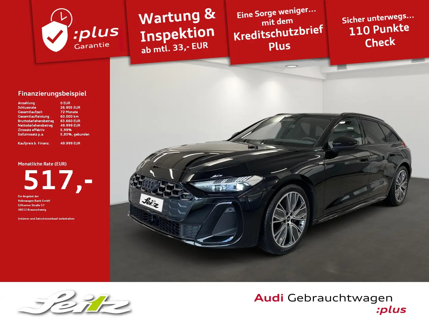 Audi A5 Avant TDI S line *MATRIX*KAMERA*NAVI*SITZH* Schwarz - 1