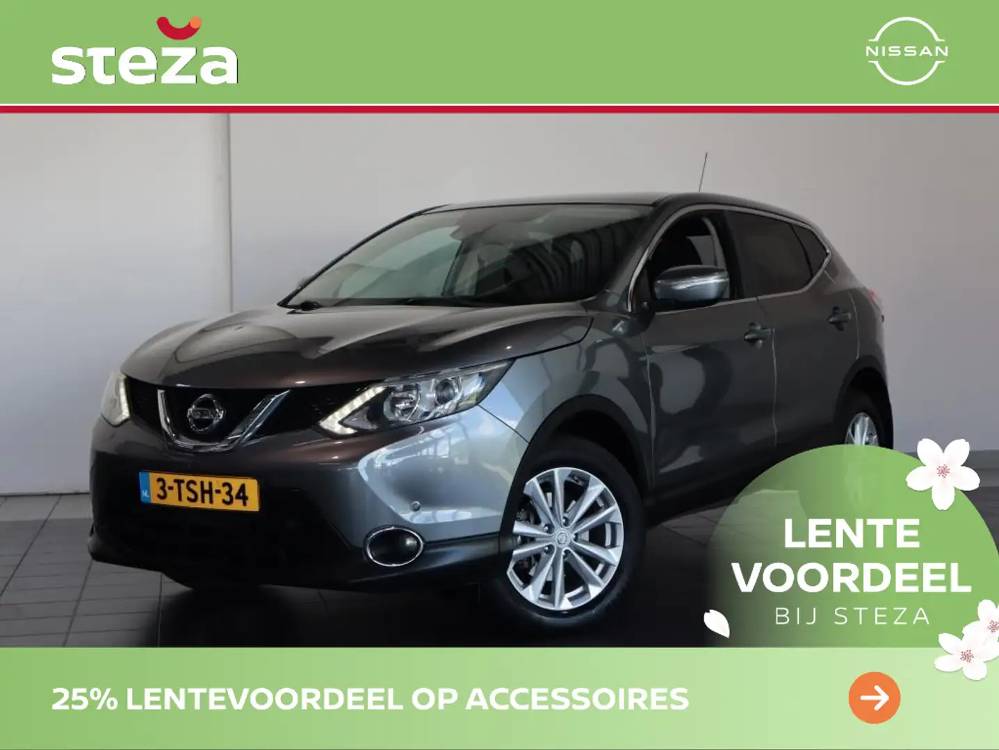 Nissan Qashqai 1.2 Connect Edition / Camera / Navigatie / Cruise Grijs - 1