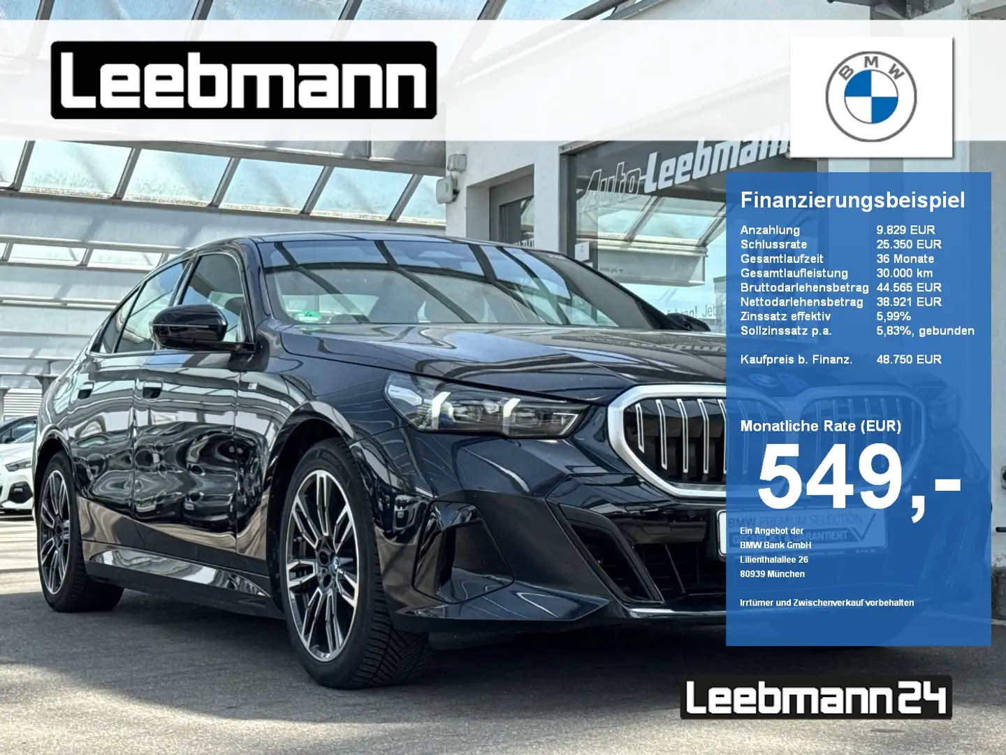 BMW i5 eDrive40 Lim M-Sport AHK GARANTIE bis 05/2029 Noir - 1