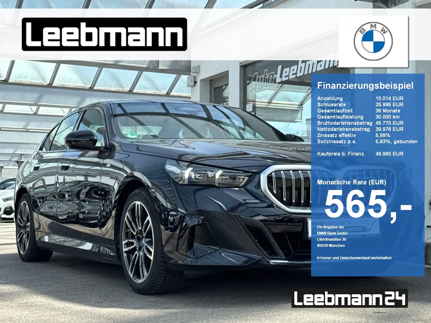 BMW i5 eDrive40 Lim M-Sport AHK GARANTIE bis 05/2029 Schwarz - 1