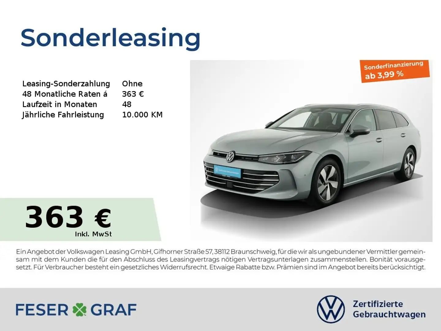 Volkswagen Passat Variant Elegance 2.0 TDI DSG Navi AHK Kamera LED SiHz Argent - 1