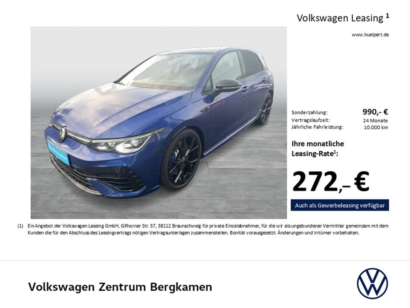 Volkswagen Golf VIII R PERFORMANCE 4X4 AKRAPOVIC PANO LM19 Bleu - 2