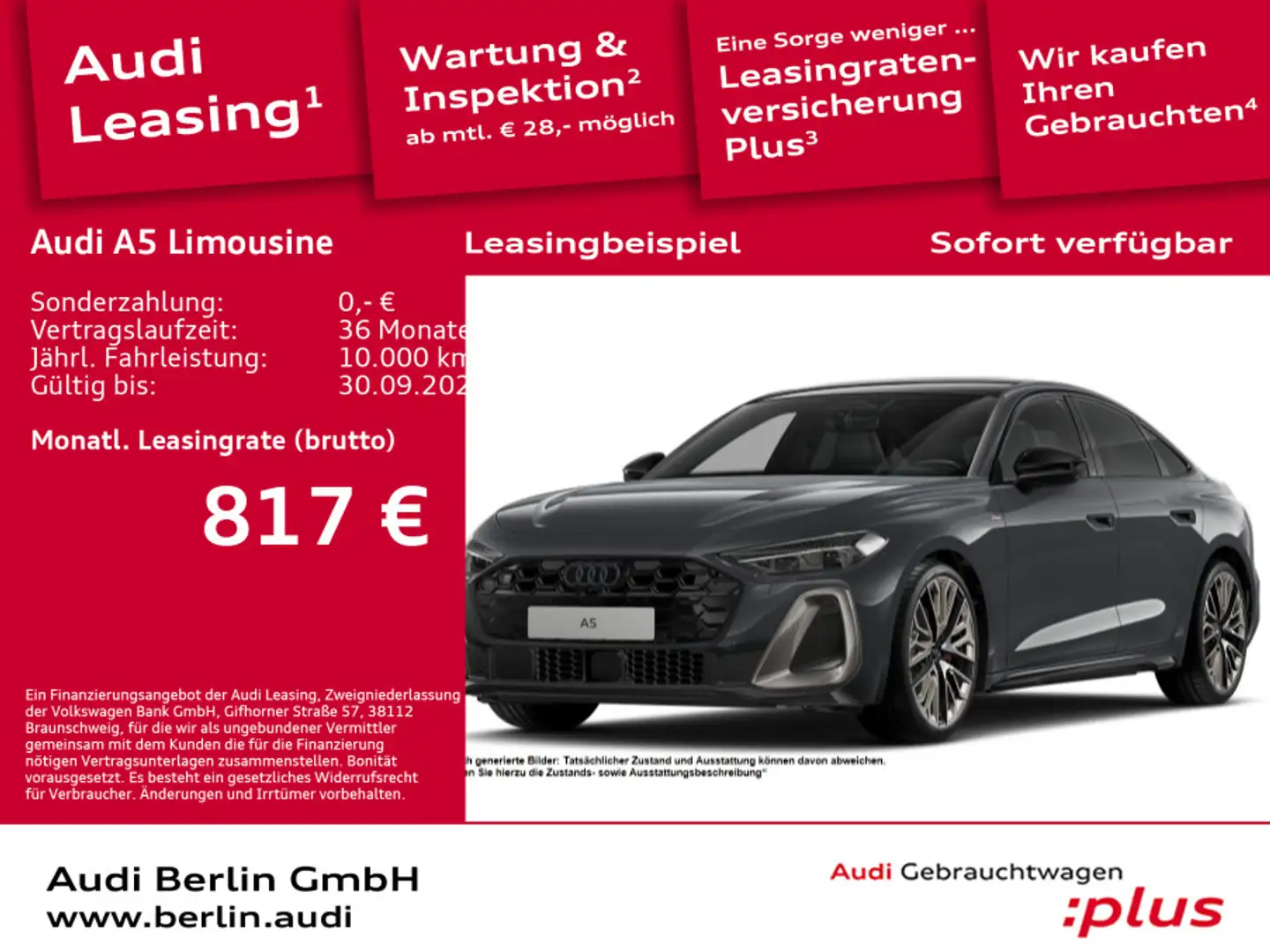 Audi A5 TFSI quattro S tronic Grau - 1