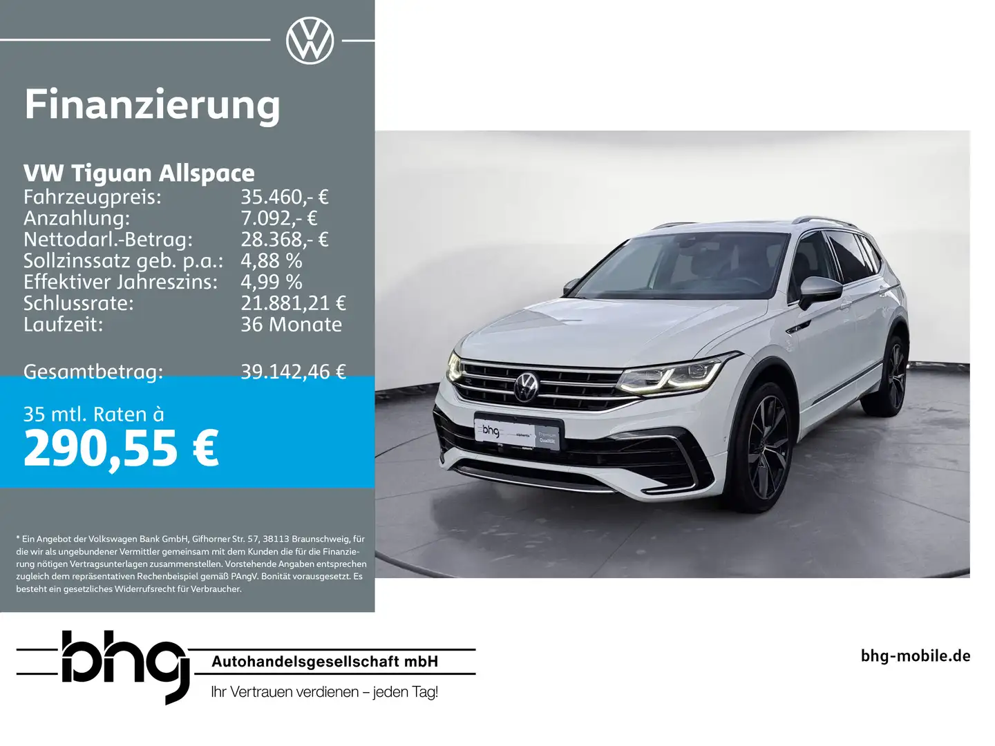 Volkswagen Tiguan Allspace 2.0 TSI OPF 4Motion DSG R-Line Weiß - 1