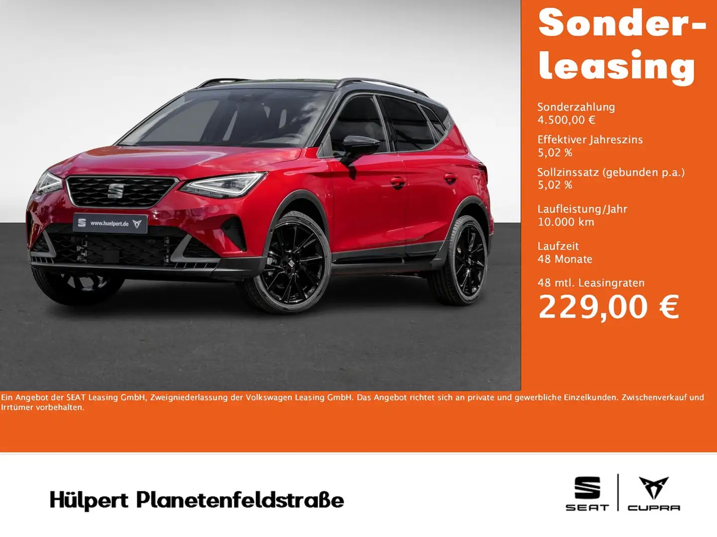 SEAT Arona 1.0 FR BLACK EDITION DSG AHK-Vorb. SHZ PDC Rouge - 1