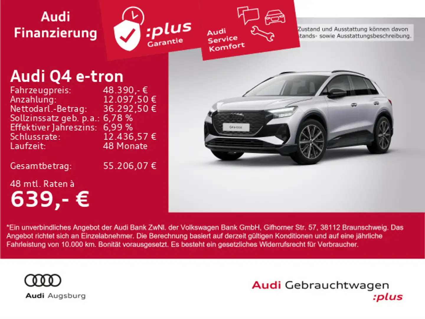 Audi Q4 e-tron Q4 45 e-tron *S line*Opt.schw.*8-fach* Silber - 1